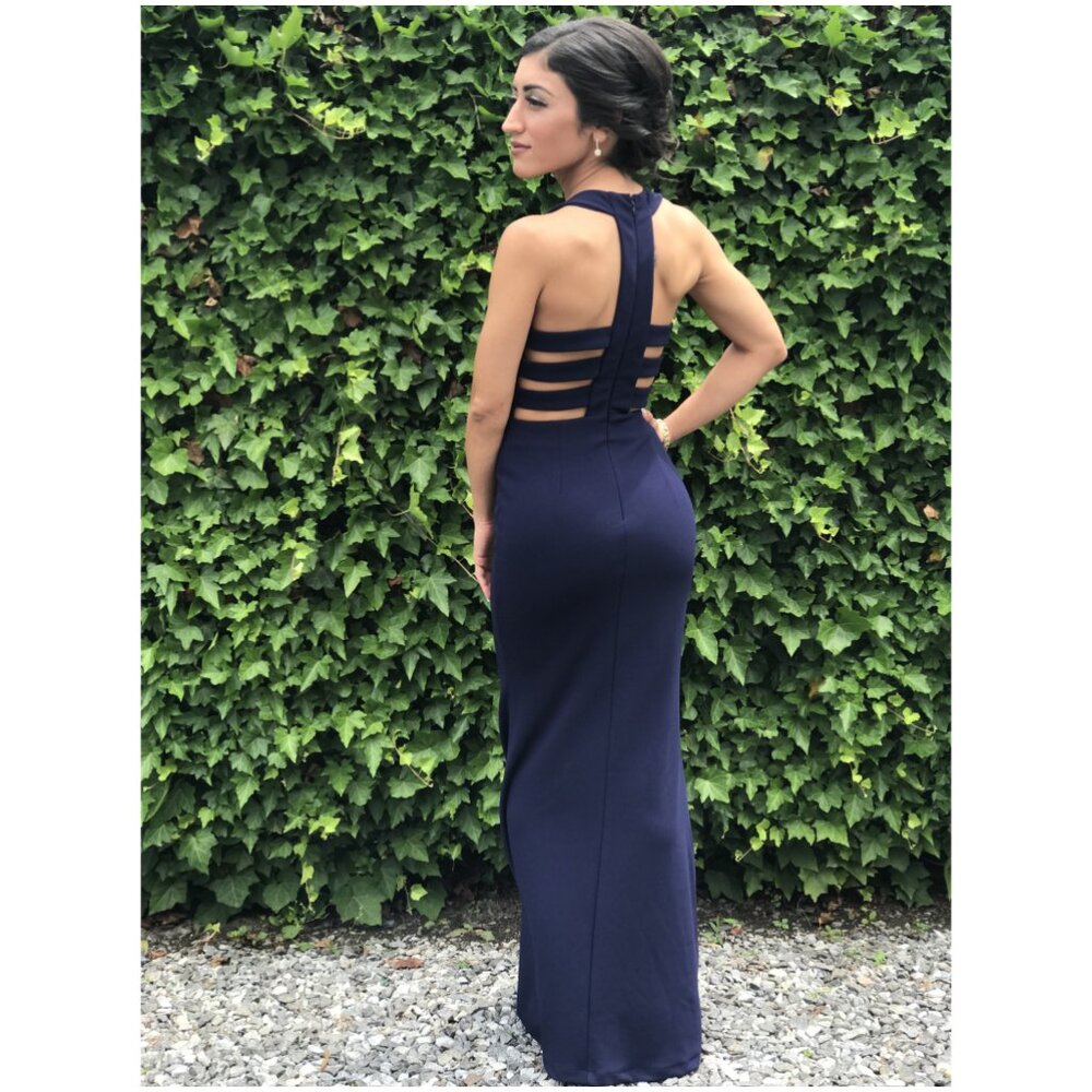 Lulus Power of Wow Navy Blue Backless Dress